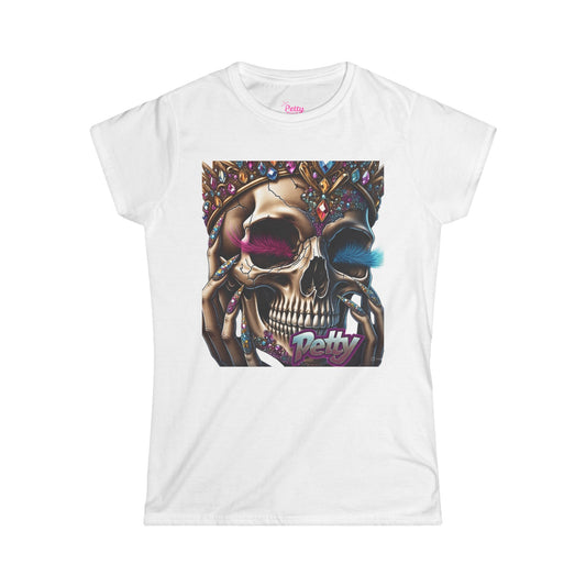 Colorful Skull Design Women's Softstyle Tee - Edgy Graphic Top, Perfect for Rock Festivals, Halloween, Gift for Her, Casual Wear, [...]