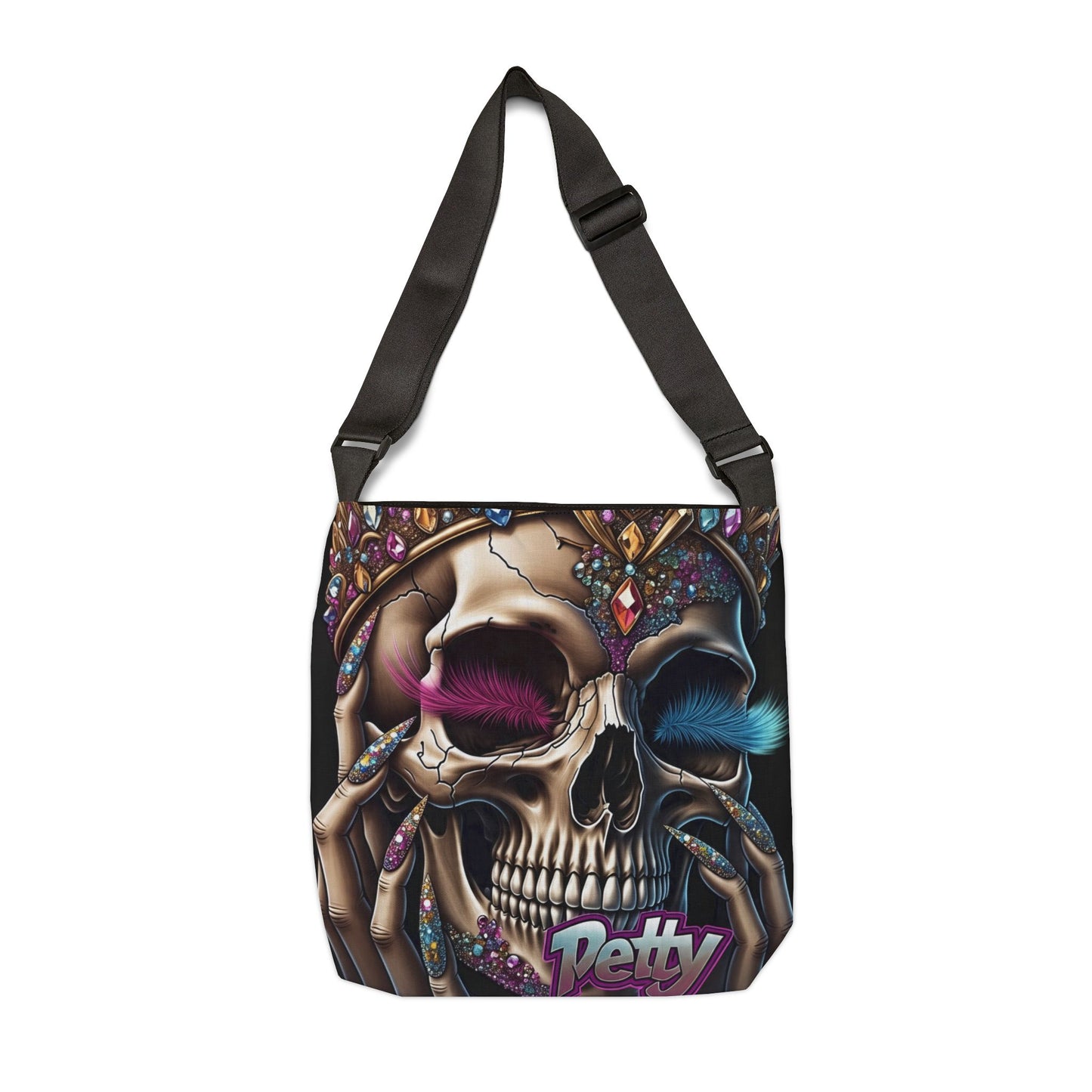 Skull Art Tote Bag, Goth Shoulder Bag, Unique Handbag, Trendy Grocery Bag, Alternative Fashion, Edgy Gift Idea, Everyday Canvas Bag