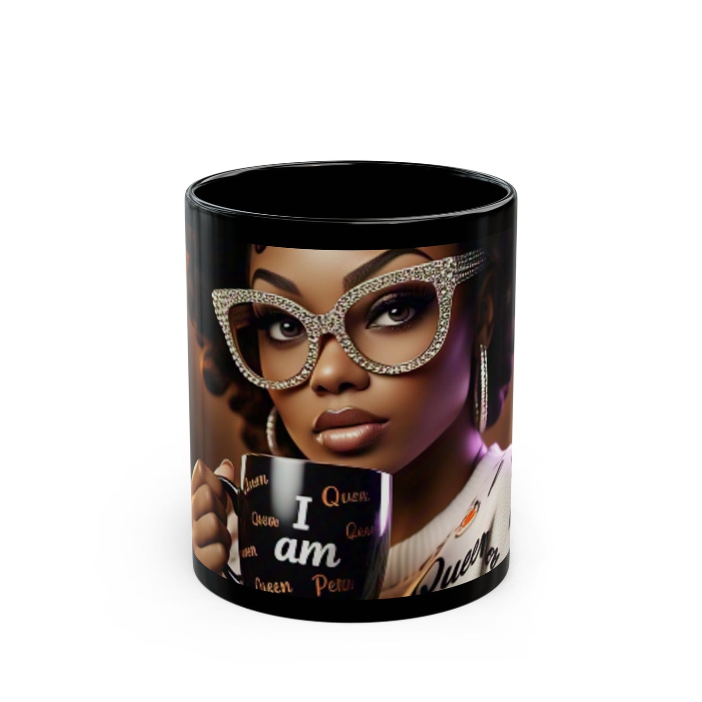 Elegant Queen Mug – Stylish 11oz & 15oz Black Coffee Cup for Empowerment and Self-Care