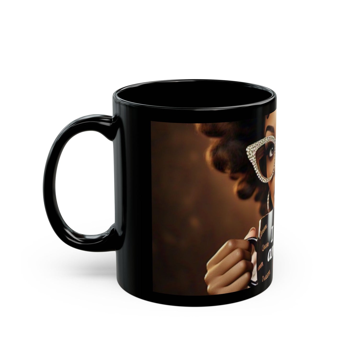 Elegant Queen Mug – Stylish 11oz & 15oz Black Coffee Cup for Empowerment and Self-Care