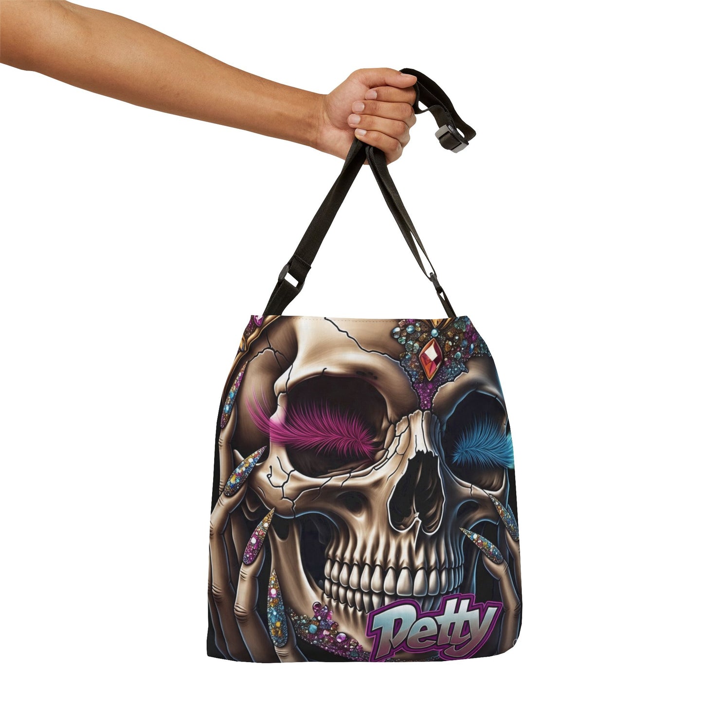 Skull Art Tote Bag, Goth Shoulder Bag, Unique Handbag, Trendy Grocery Bag, Alternative Fashion, Edgy Gift Idea, Everyday Canvas Bag