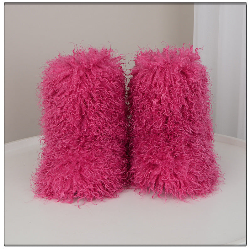 Flat Heel High-top Warm Winter Hot Girl Fur Boots