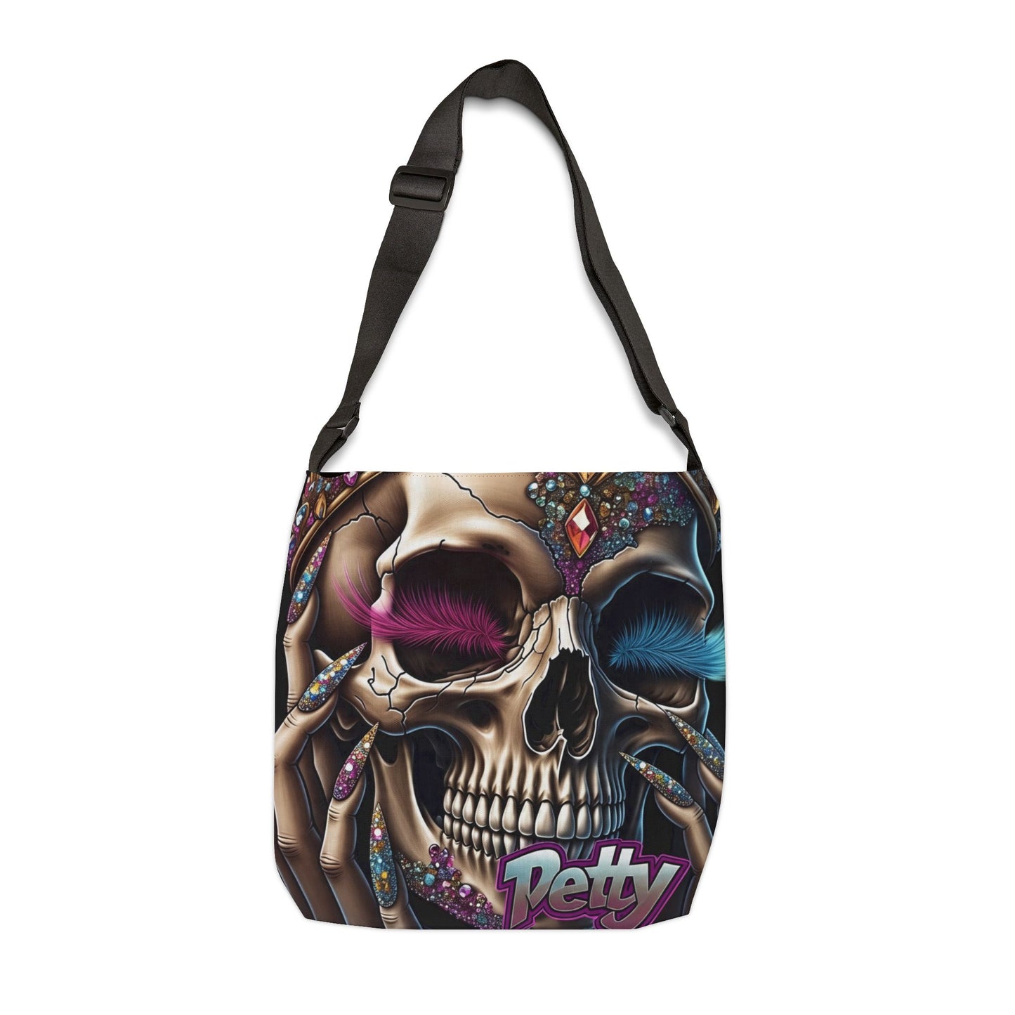 Skull Art Tote Bag, Goth Shoulder Bag, Unique Handbag, Trendy Grocery Bag, Alternative Fashion, Edgy Gift Idea, Everyday Canvas Bag