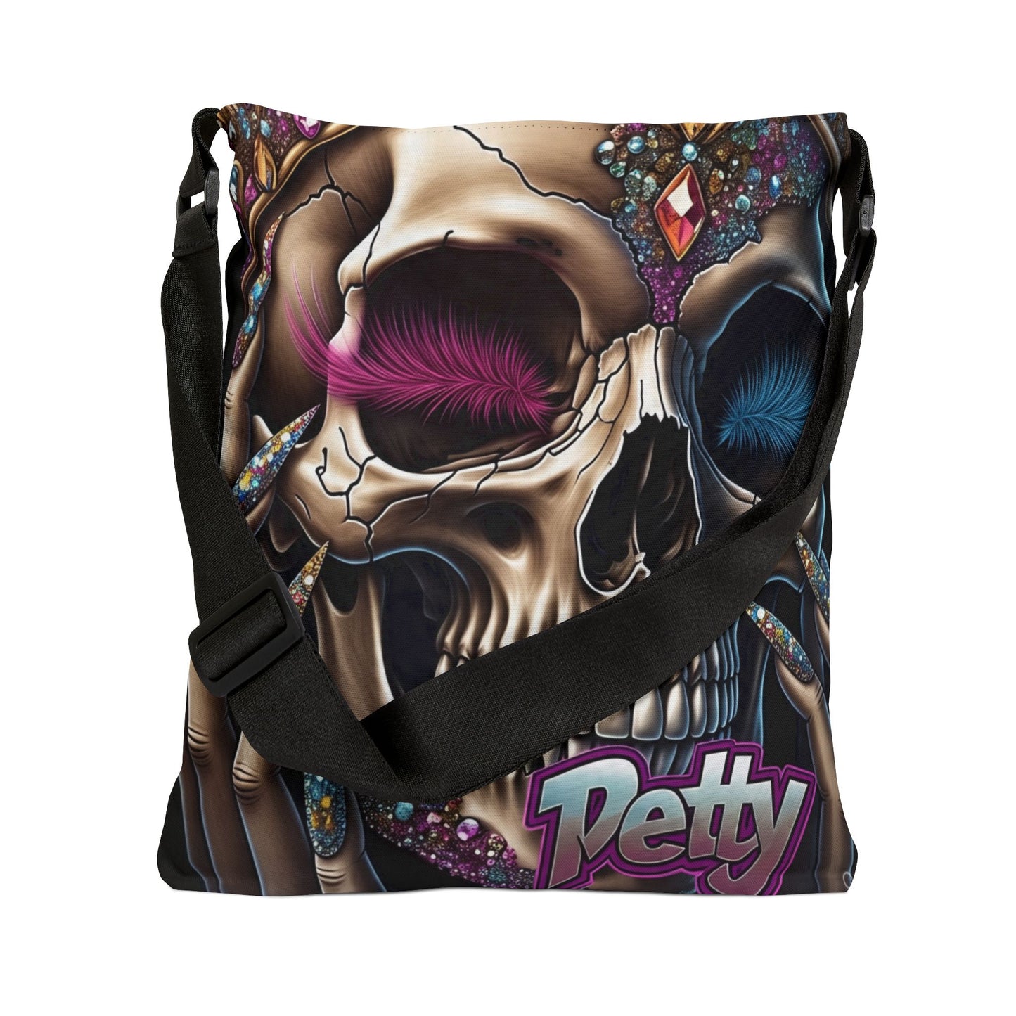 Skull Art Tote Bag, Goth Shoulder Bag, Unique Handbag, Trendy Grocery Bag, Alternative Fashion, Edgy Gift Idea, Everyday Canvas Bag