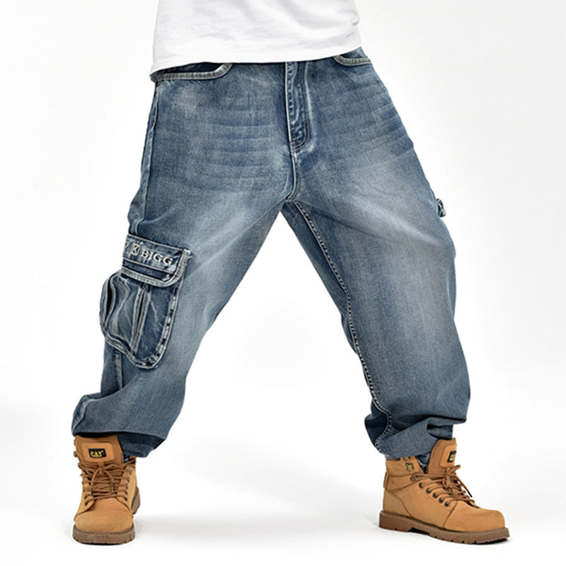 Loose Plus Size Fat Guy Hip Hop Plus Size Skateboarding Pants