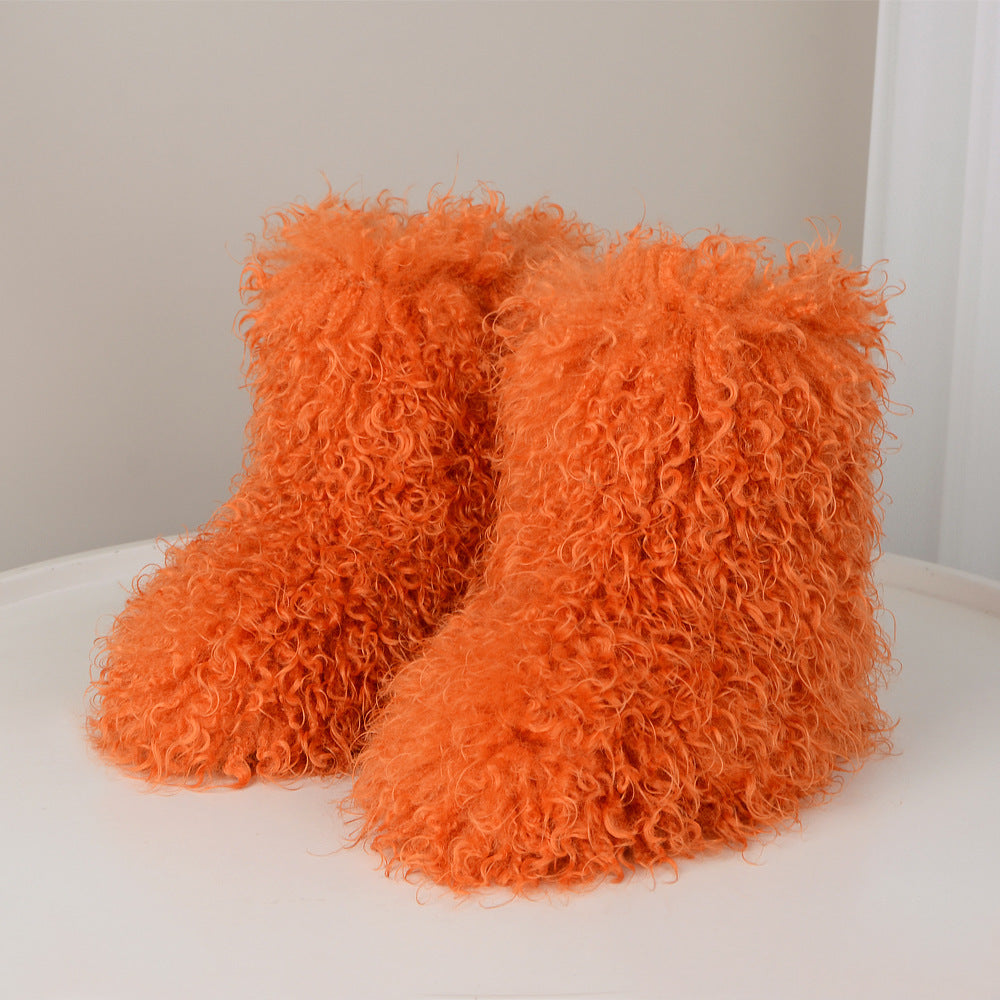 Flat Heel High-top Warm Winter Hot Girl Fur Boots